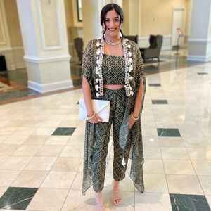 Green Modern Indian Outfit! Three Piece Dhoti Set